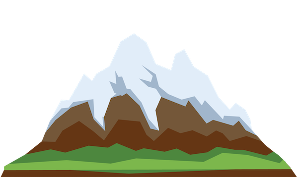 Cartoonish illustration of a mountain
