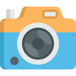 illustration of a basic camera with a pastel green background